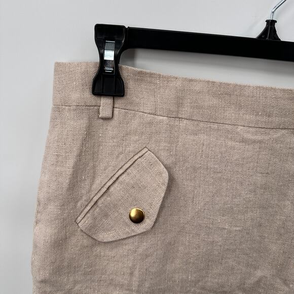 J. CREW 100% Linen Oatmeal Skirt // 6 - Picture 2 of 6
